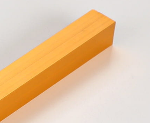 Gold anodized aluminum extrusion profiles for architectural and engineering projects.
